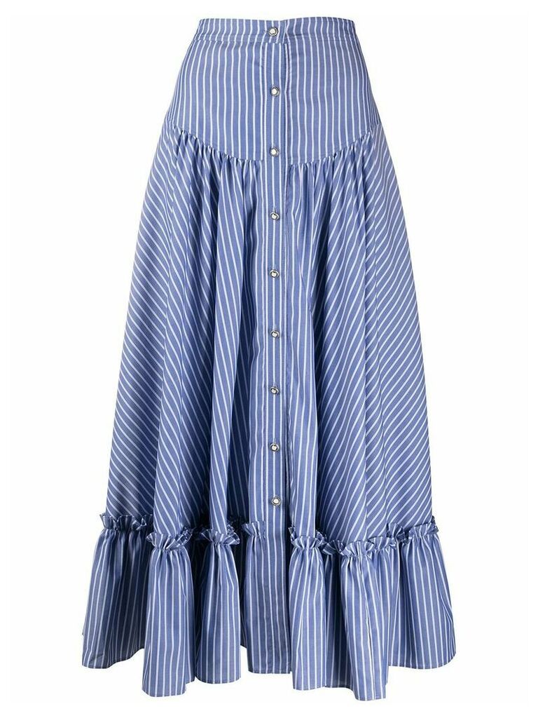 Etro striped button-up skirt - Blue