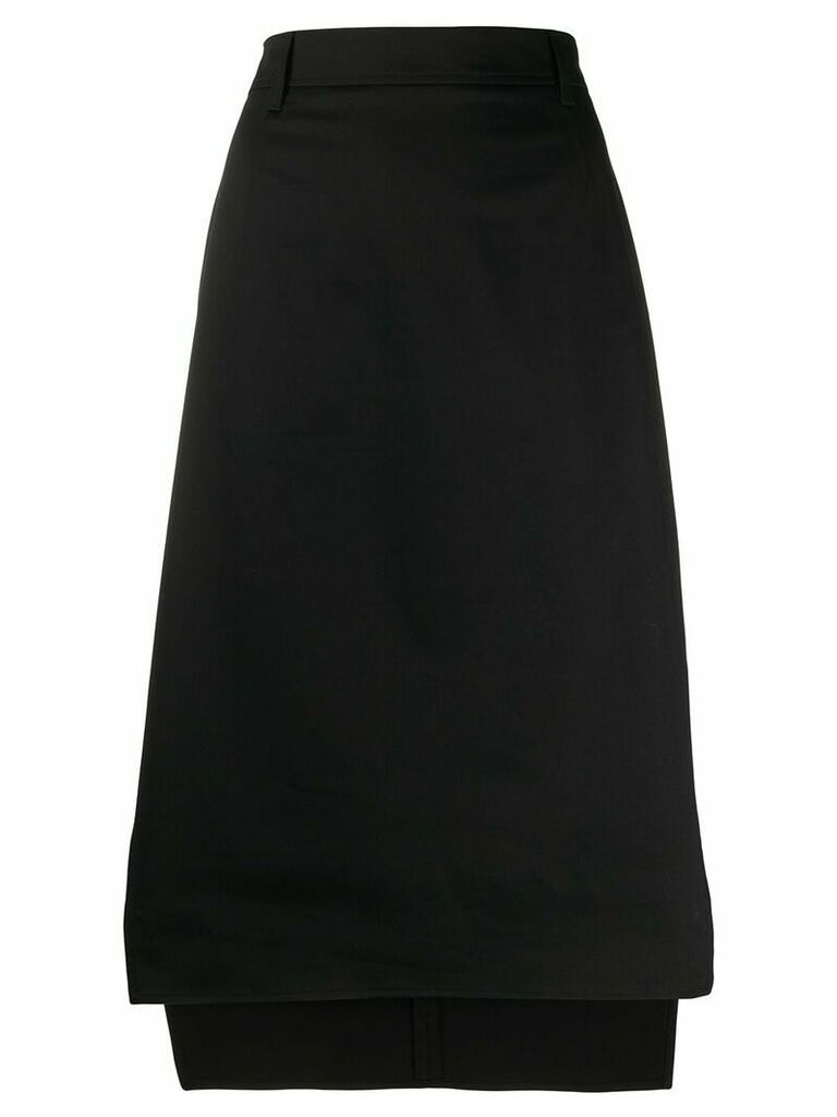Prada asymmetric straight skirt - Black