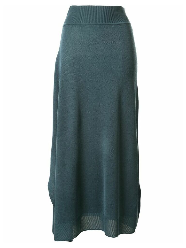 Goen.J side-slit asymmetric skirt - Green