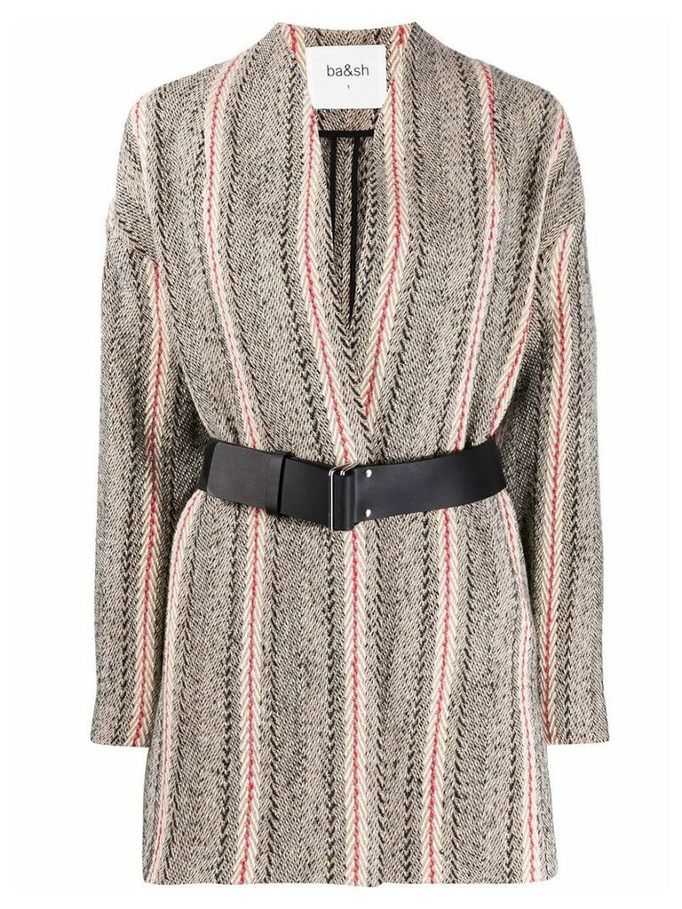 Ba & Sh Yumi patterned knit coat - Neutrals