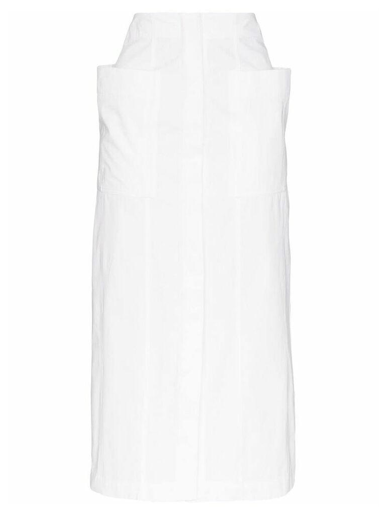 Jacquemus Bastide cotton-poplin midi skirt - White