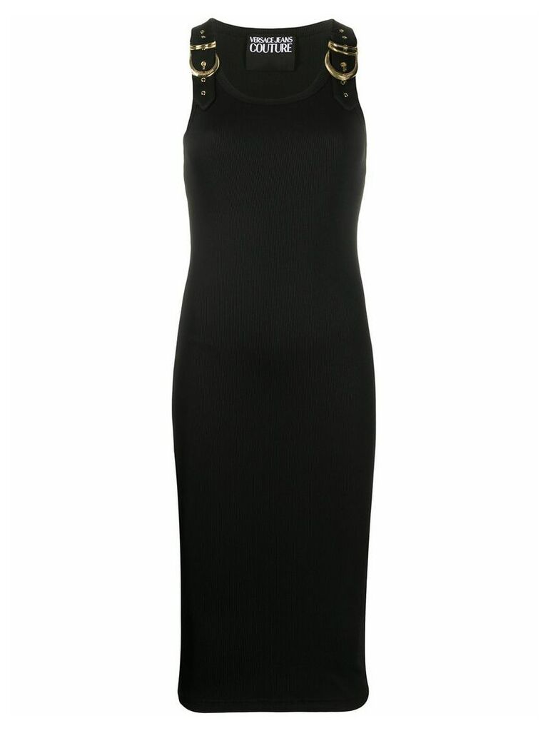 Versace Jeans Couture buckle strap midi dress - Black