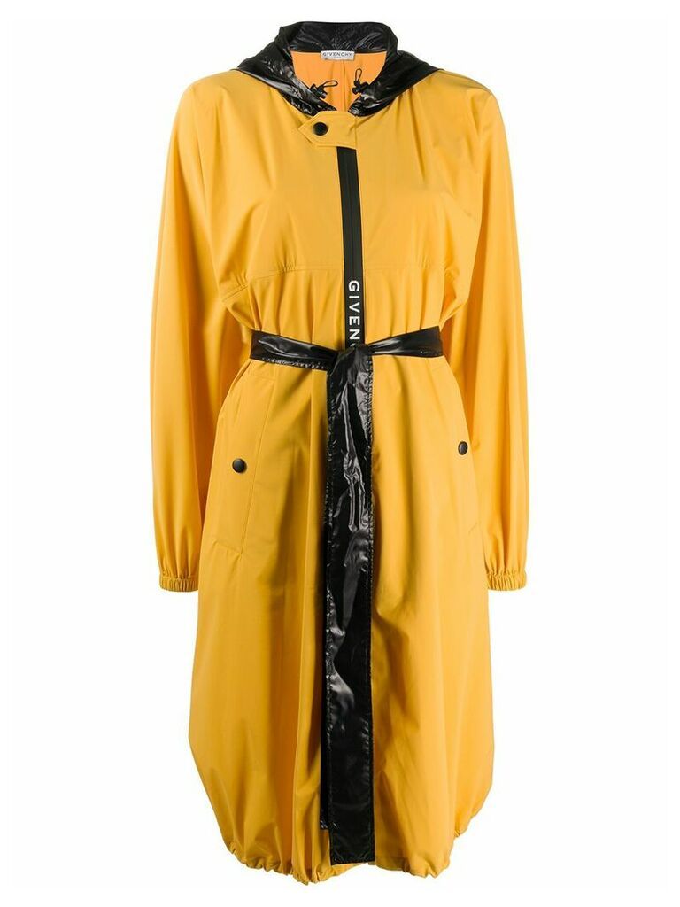 Givenchy hooded belted raincoat - Yellow
