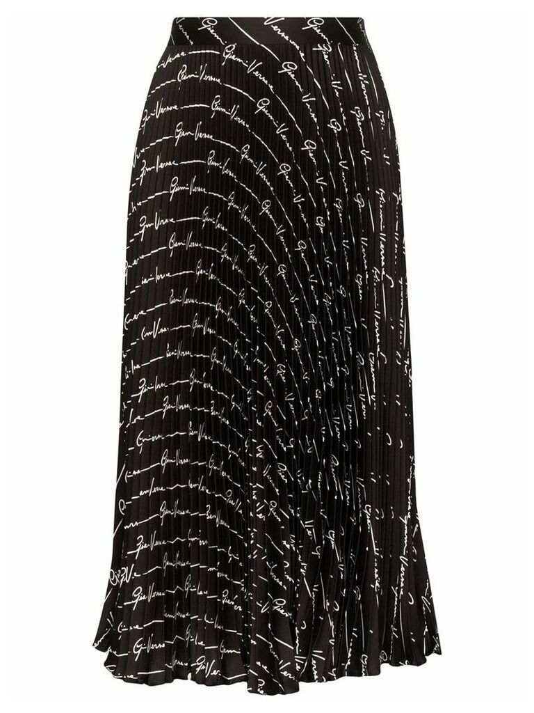 Versace pleated logo signature skirt - Black
