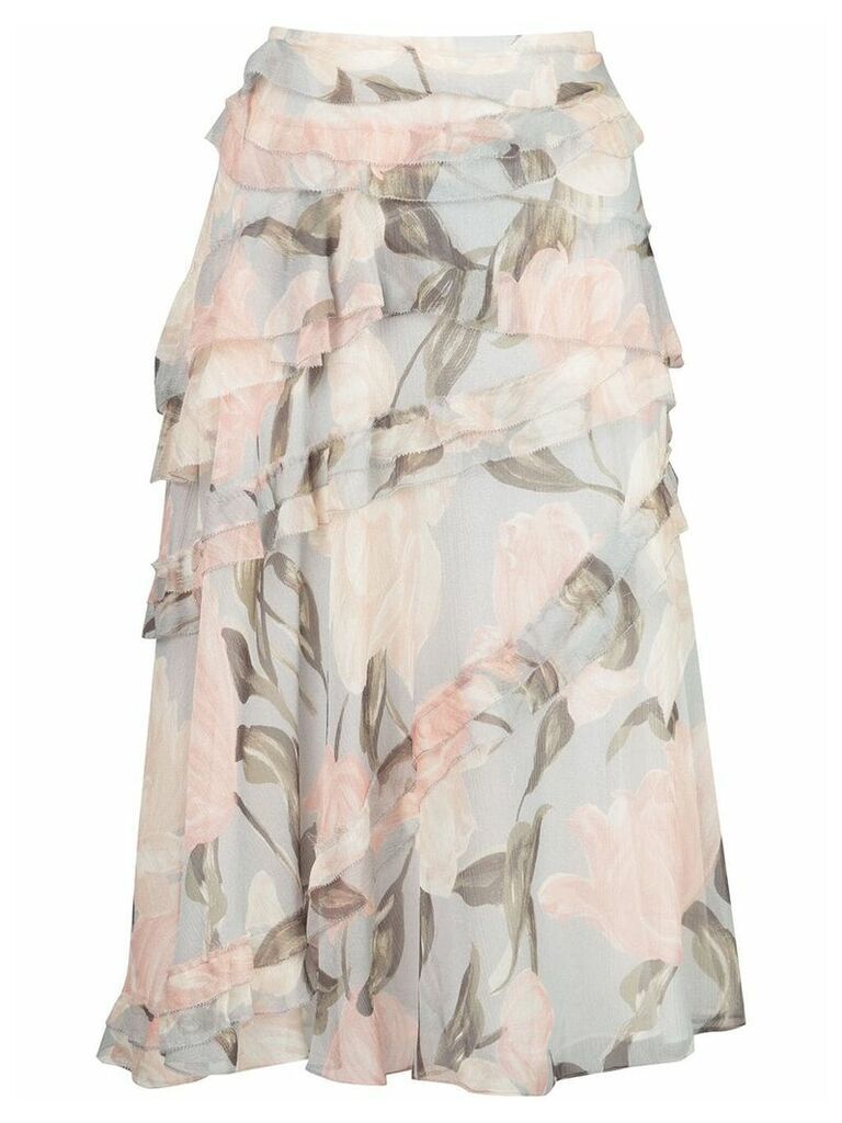 Jason Wu Collection frill floral skirt - Grey