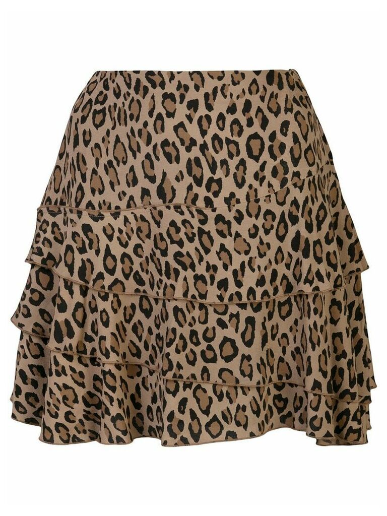 R13 leopard-print A-line skirt - Brown
