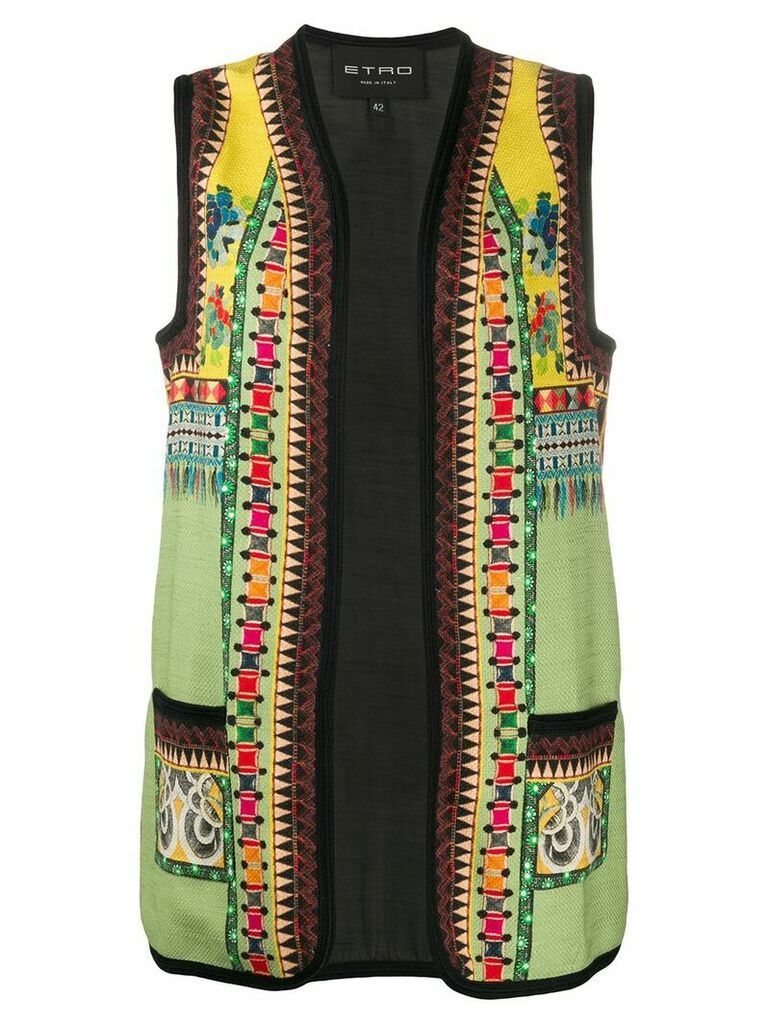 Etro patchwork pattern waistcoat - Green