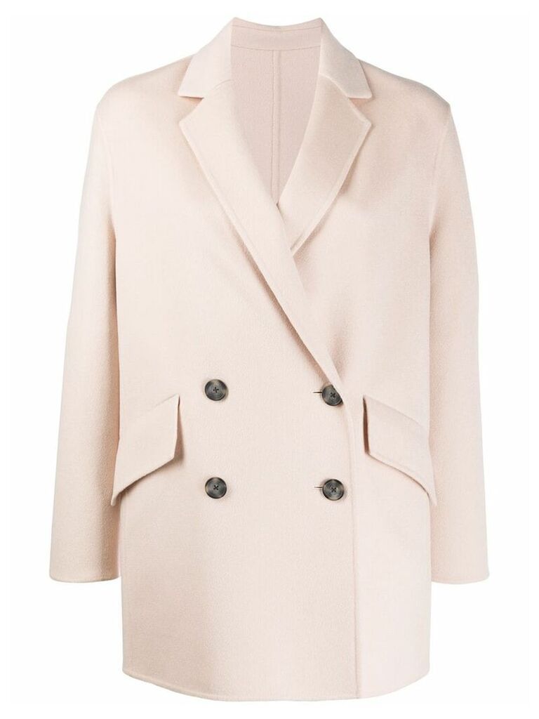 Joseph double-breasted fitted coat - PINK