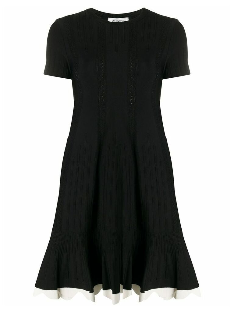 Valentino knitted scalloped dress - Black