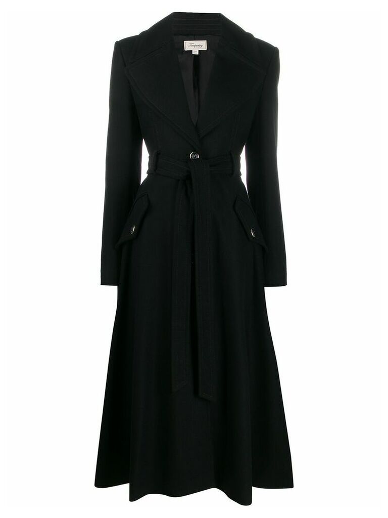 Temperley London fit and flare coat - Black