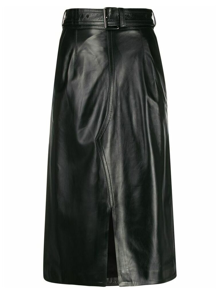 Marni leather high-waisted midi skirt - Black
