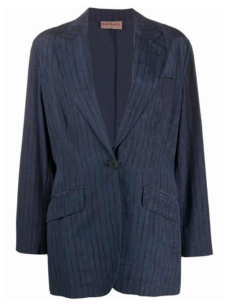 Romeo Gigli Pre-Owned 1990s slim-fit pinstriped blazer - Blue