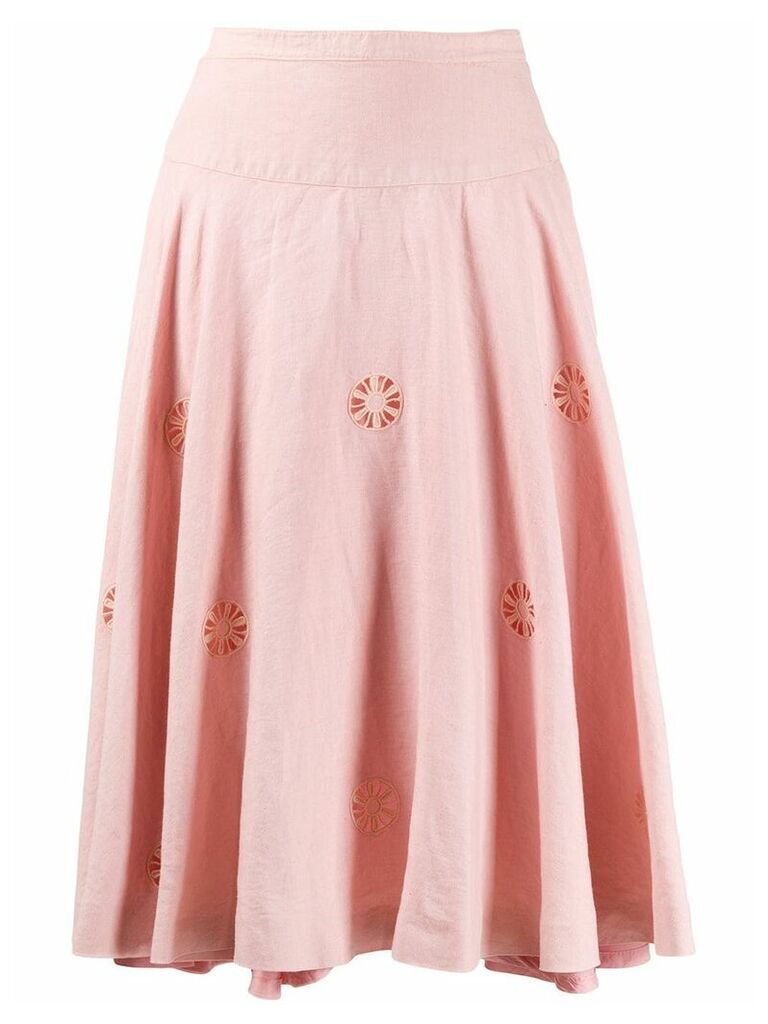 Céline Pre-Owned 1980s pre-owned flower-cut flared skirt - PINK