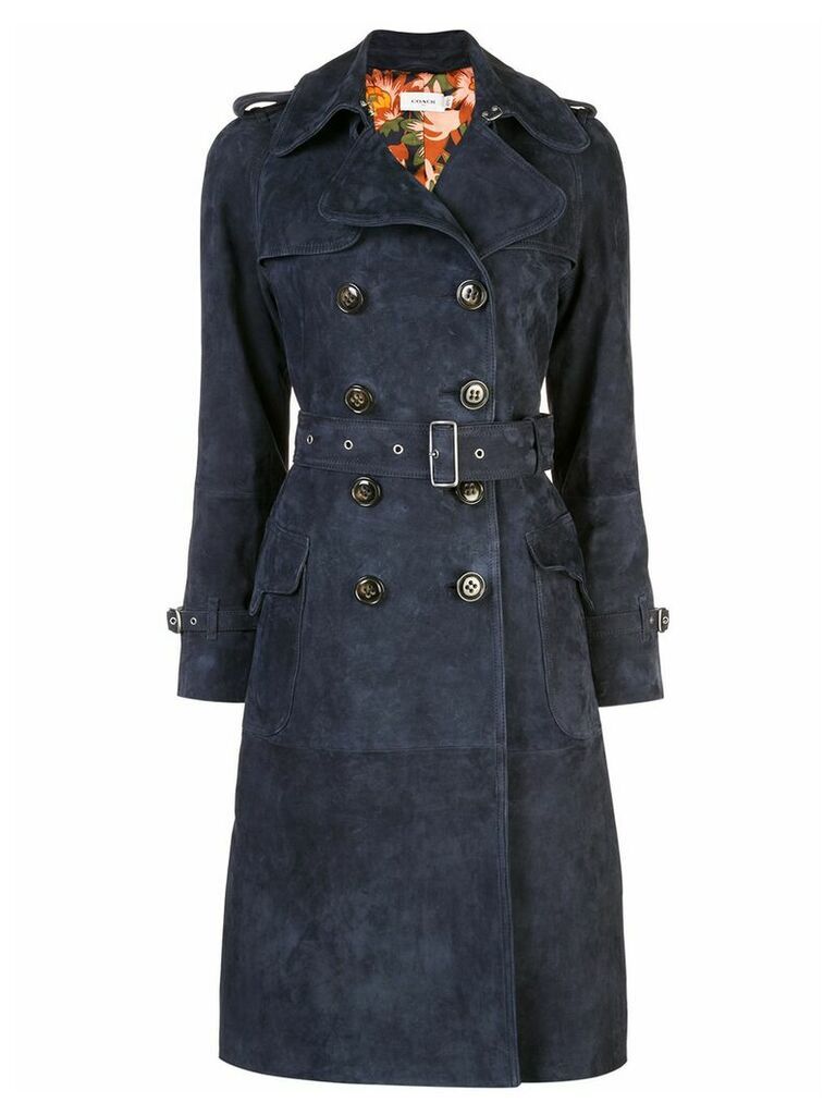 Coach printed lining trench - Blue
