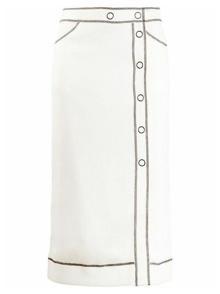 GANNI fitted pencil skirt - White
