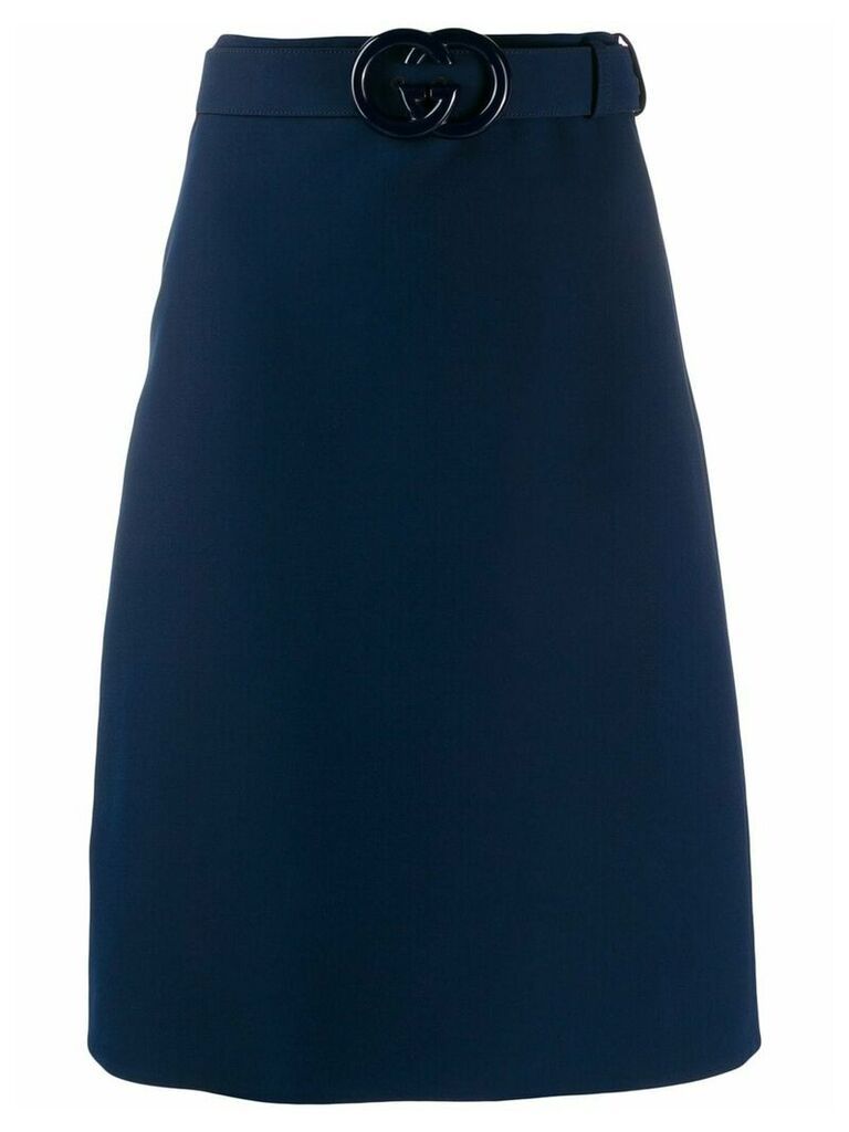 Gucci GG belt a-line skirt - Blue