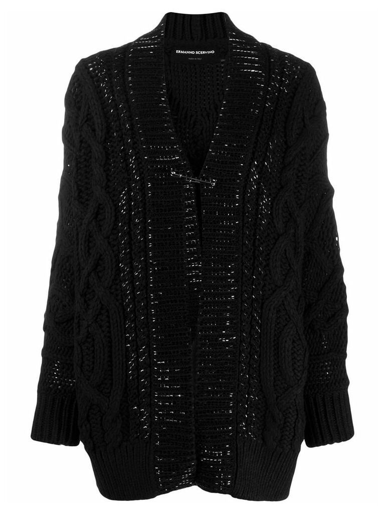 Ermanno Scervino cable knit cardi-coat - Black
