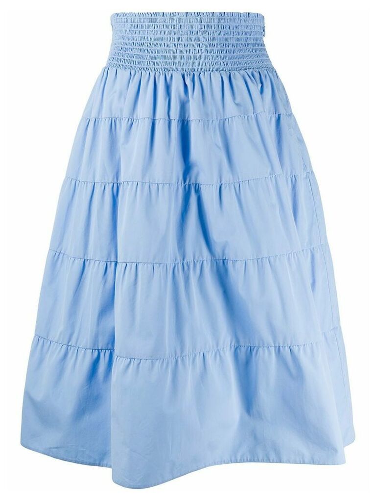 Prada layered mid-length skirt - Blue