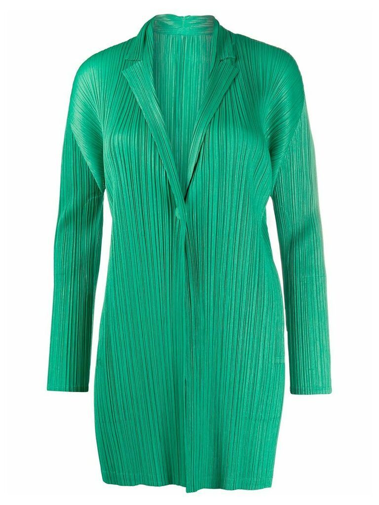 Pleats Please Issey Miyake plissé coat - Green
