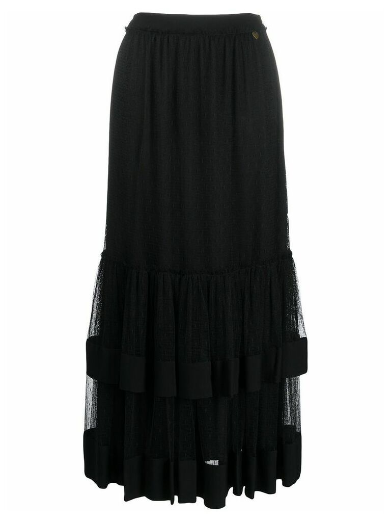 Twin-Set layered gathered tulle skirt - Black