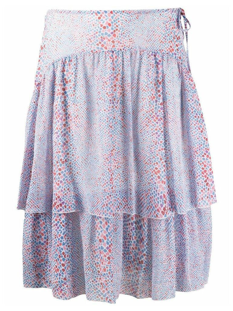 See by Chloé graphic print tiered skirt - Blue
