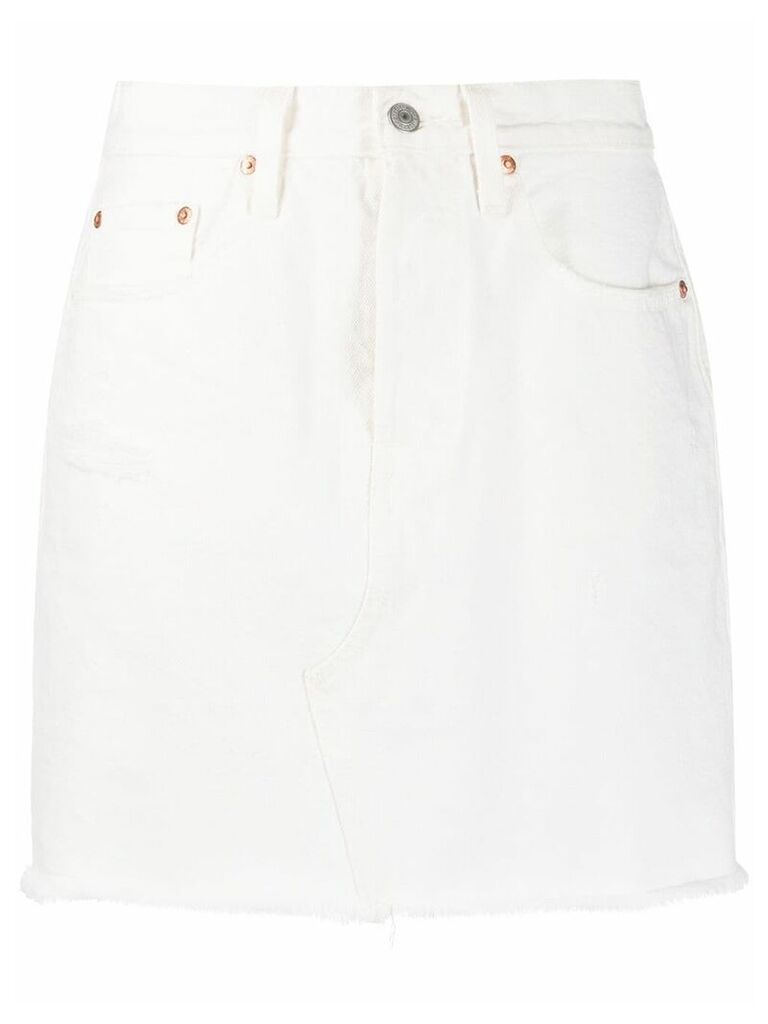 Levi's Deconstructed high-rise denim skirt - White