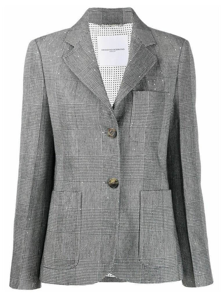 Ermanno Scervino fitted checked pattern blazer - Grey