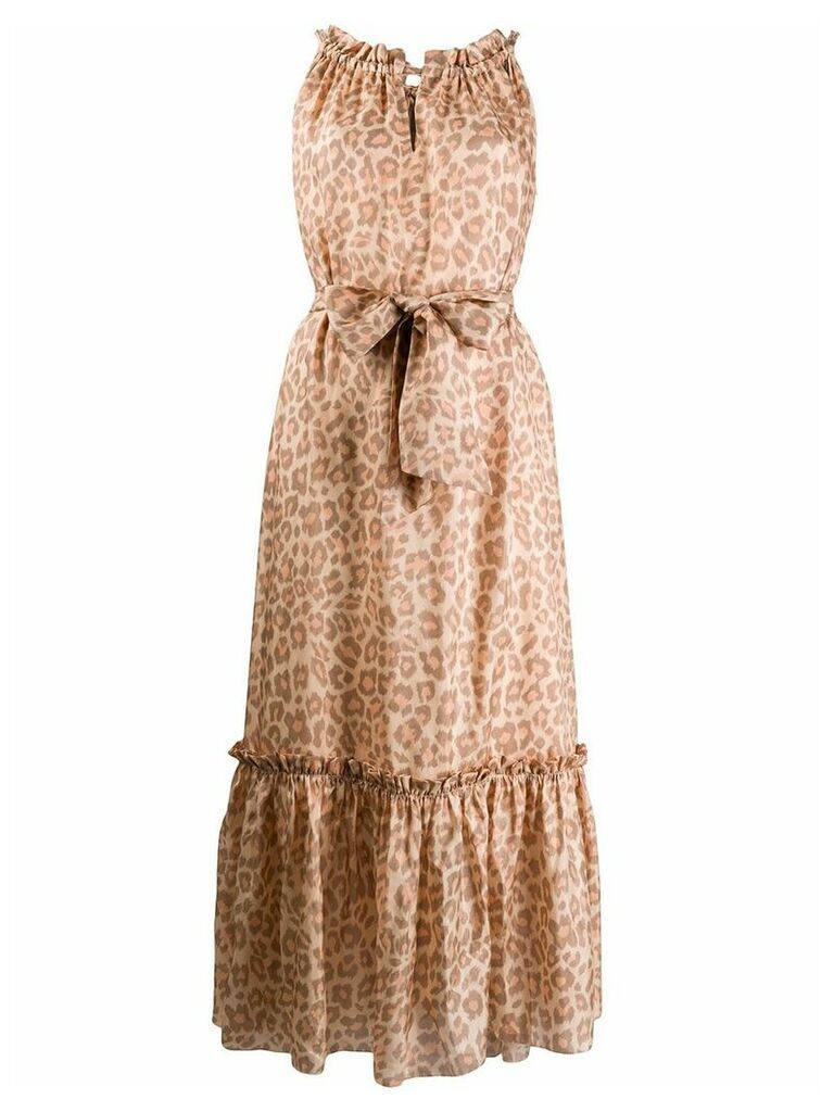 Zimmermann leopard print silk dress - NEUTRALS