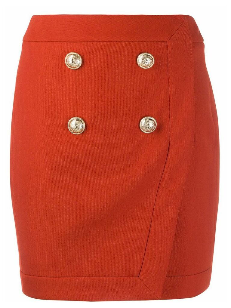 Balmain button detail skirt - ORANGE