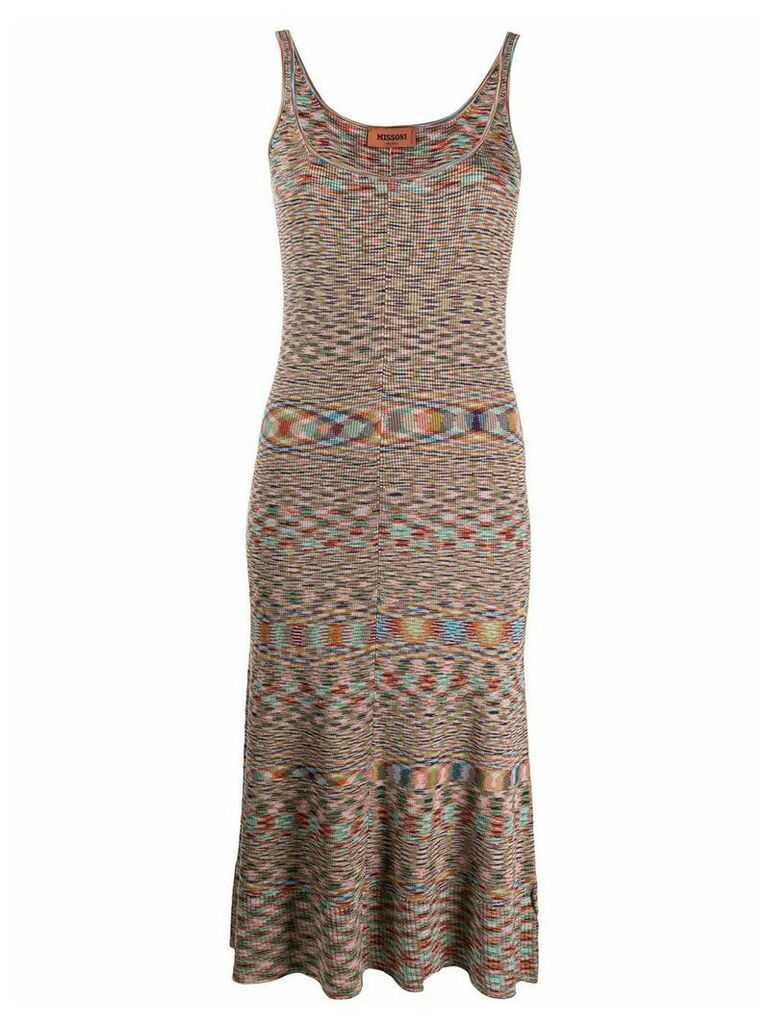 Missoni abstract print mid-length dress - NEUTRALS