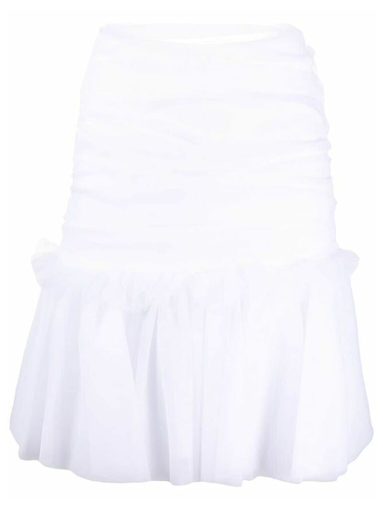Brognano tulle ruffled-hem skirt - White