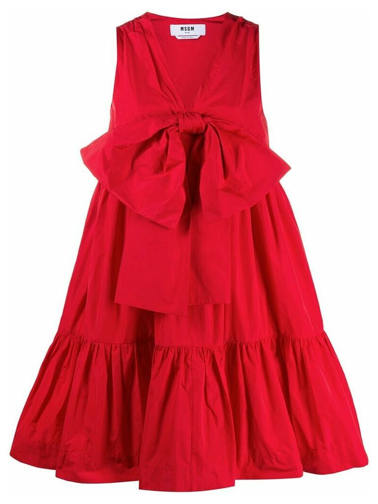 MSGM bow detail tiered dress