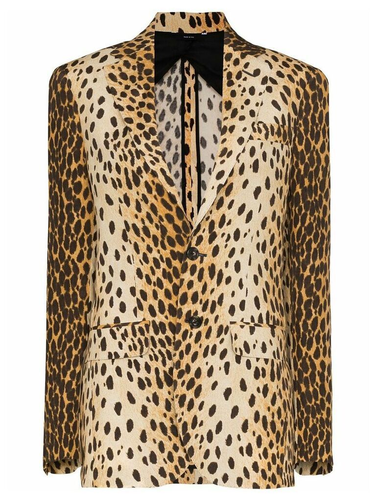R13 leopard print blazer jacket - Brown
