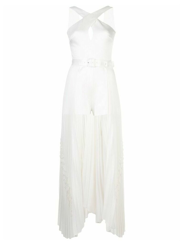Alexis Ambra skirt-layered romper - White