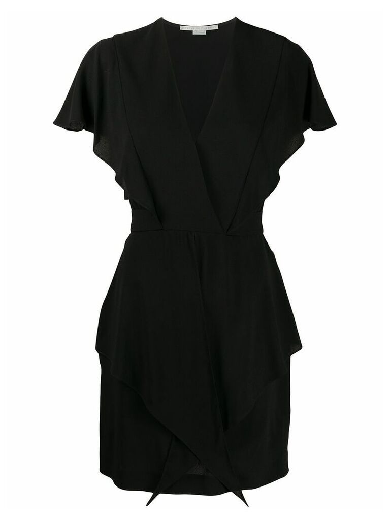 Stella McCartney V-neck frilled mini dress - Black