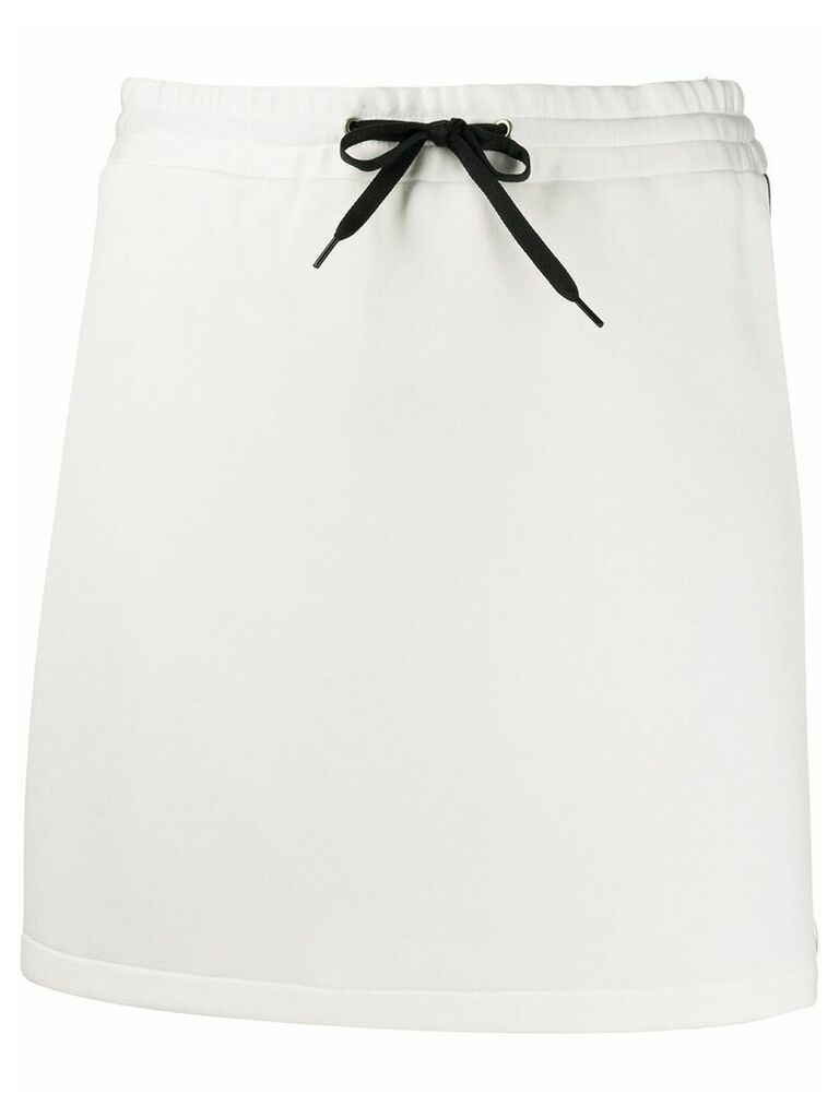 Miu Miu jersey logo stripe skirt - White