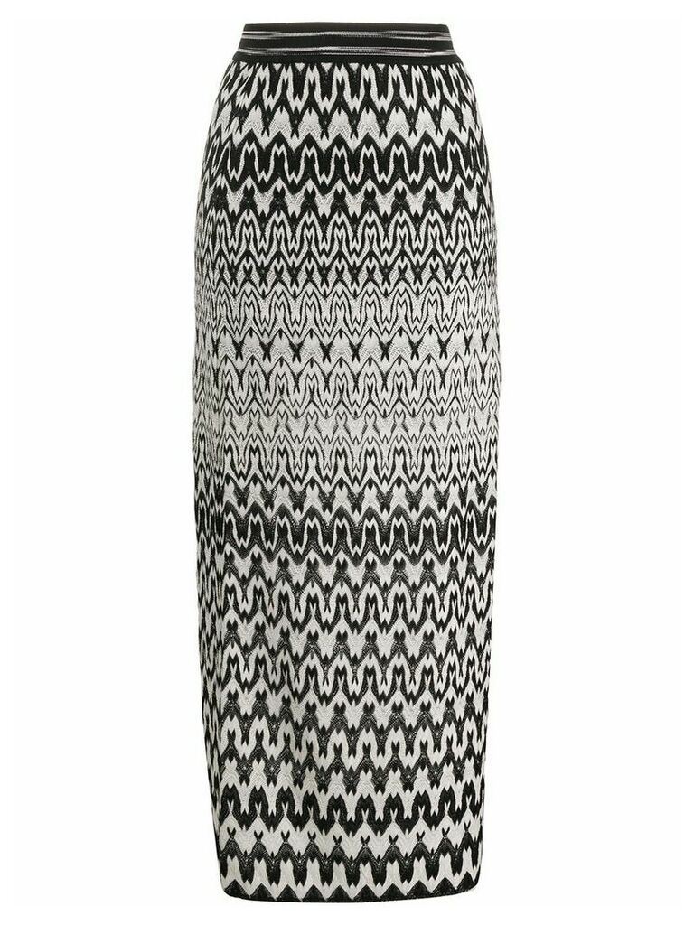 Missoni high waisted geometric knit skirt - Black