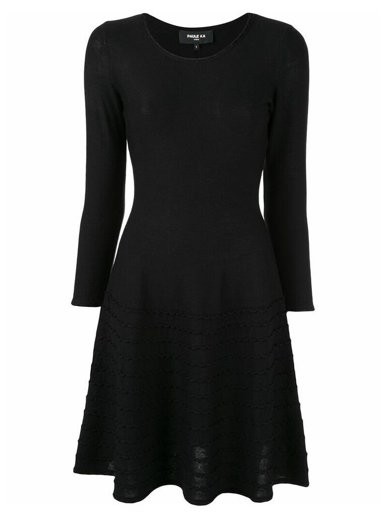 Paule Ka textured detail knitted skirt - Black