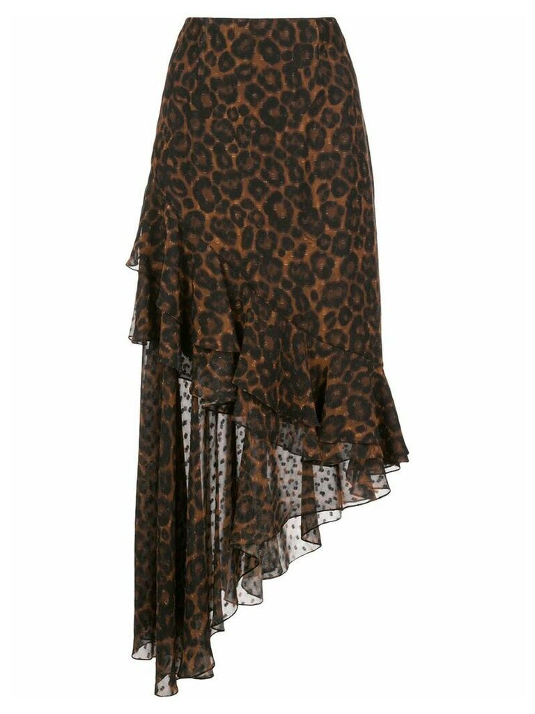 Erdem Antoniette leopard-printed skirt - Brown