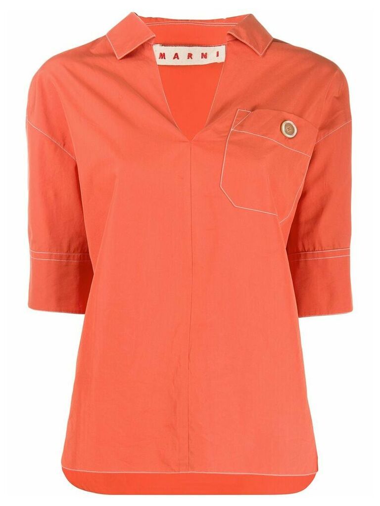 Marni chest pocket blouse - ORANGE