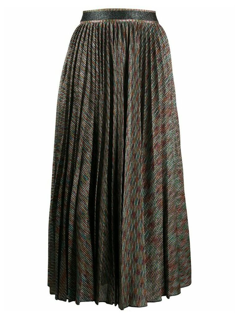 Missoni pleated striped knit skirt - Metallic