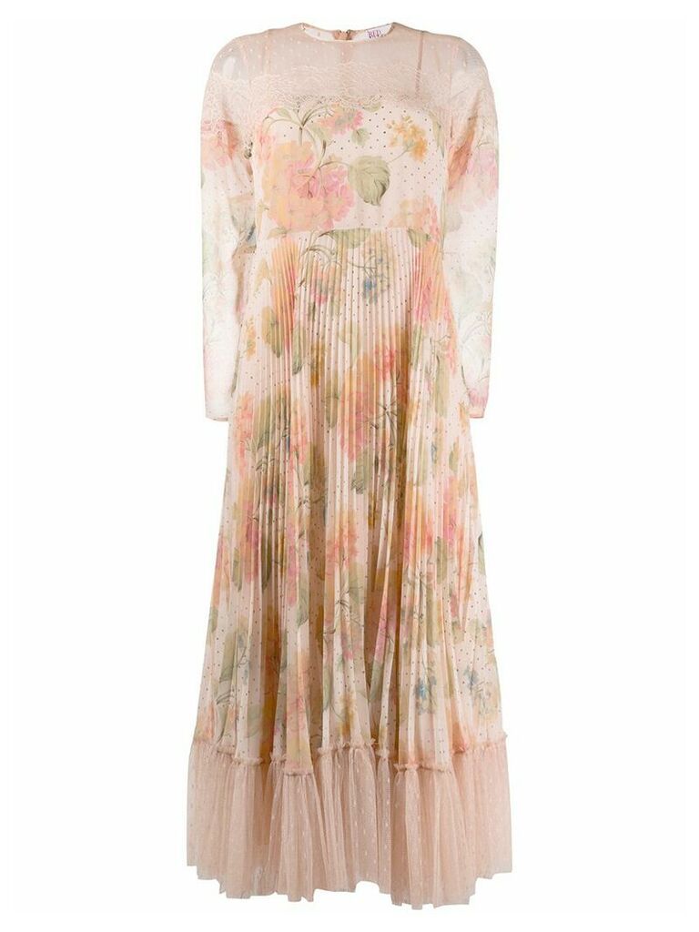 RedValentino floral-print long dress - PINK
