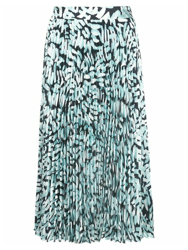 Milly brushstroke pleated midi skirt - Blue