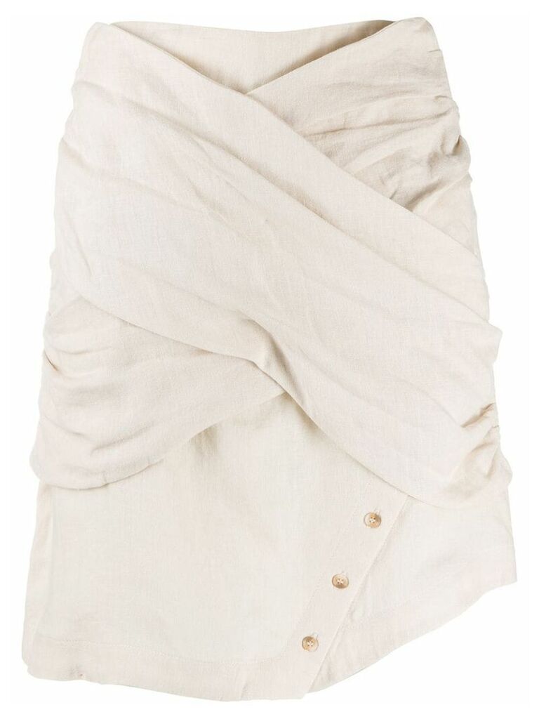 Each X Other textured wrap front skirt - NEUTRALS