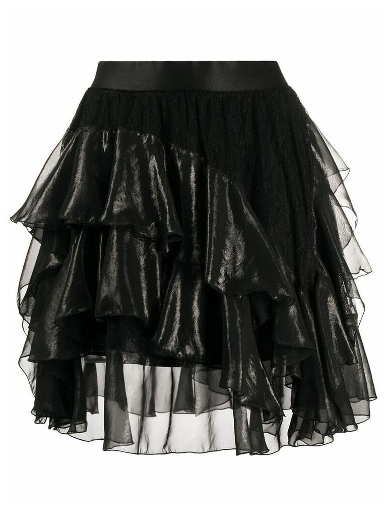 Faith Connexion frill-trim A-line skirt - Black