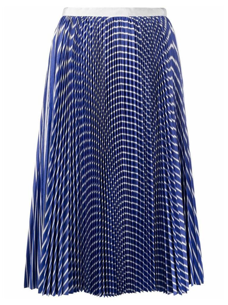 Sacai pleated striped skirt - Blue
