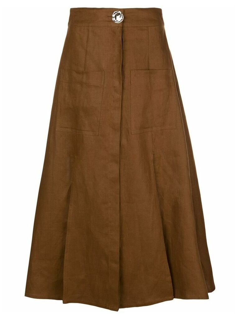 Nicholas button up skirt - Brown