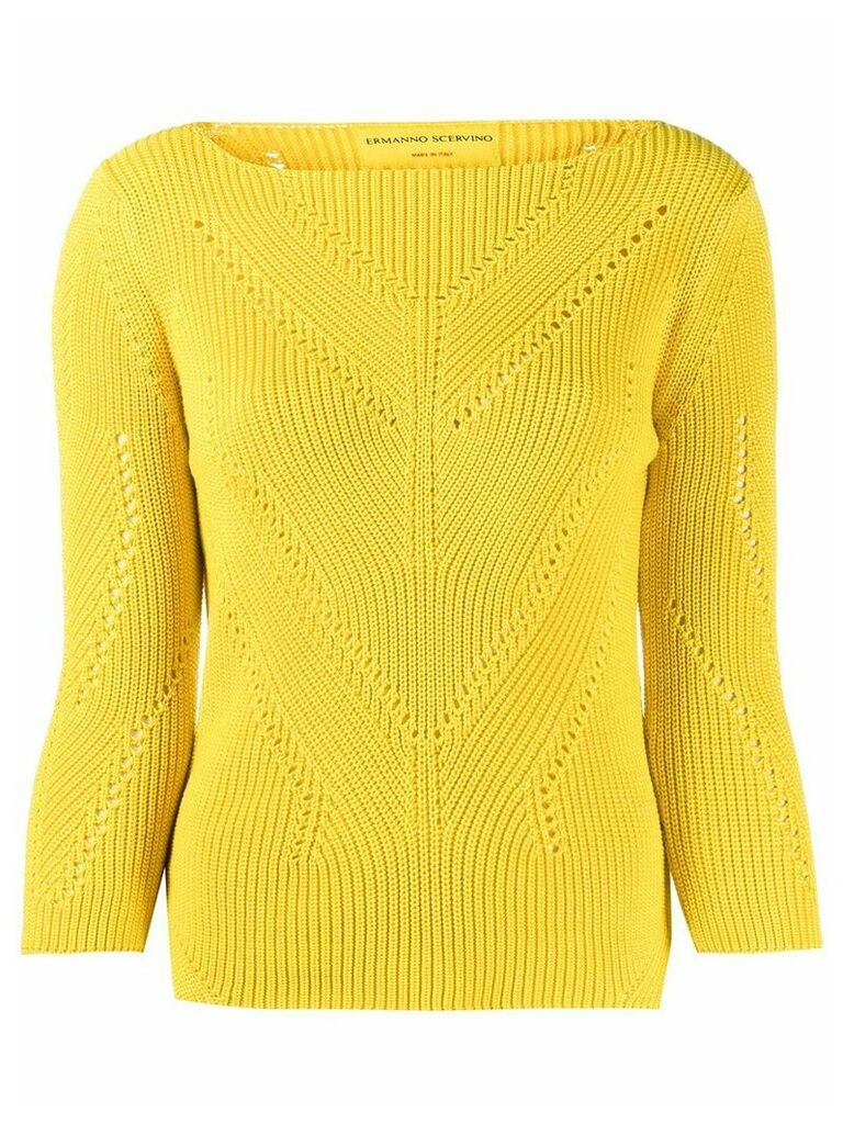 Ermanno Scervino perforated details jumper - Yellow