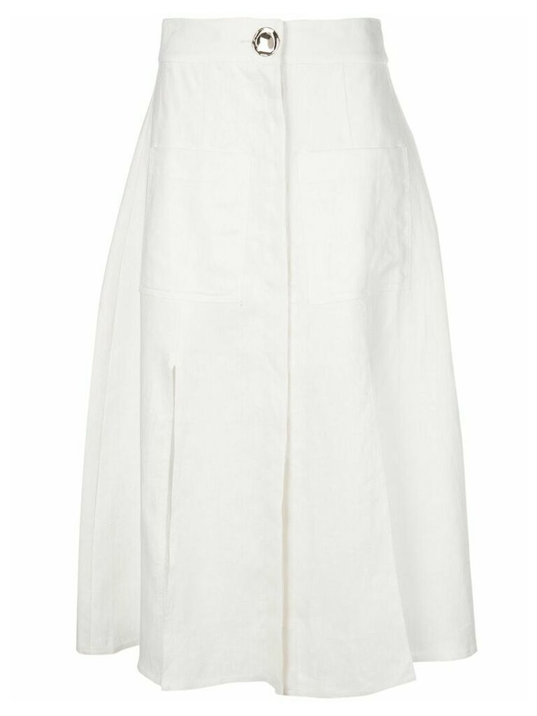 Nicholas button-up midi skirt - White