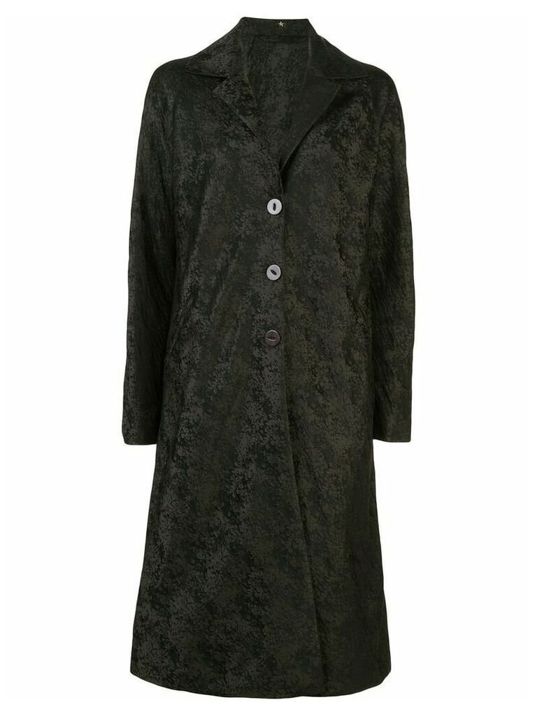 Peter Cohen single-breasted abstract patterned coat - Green